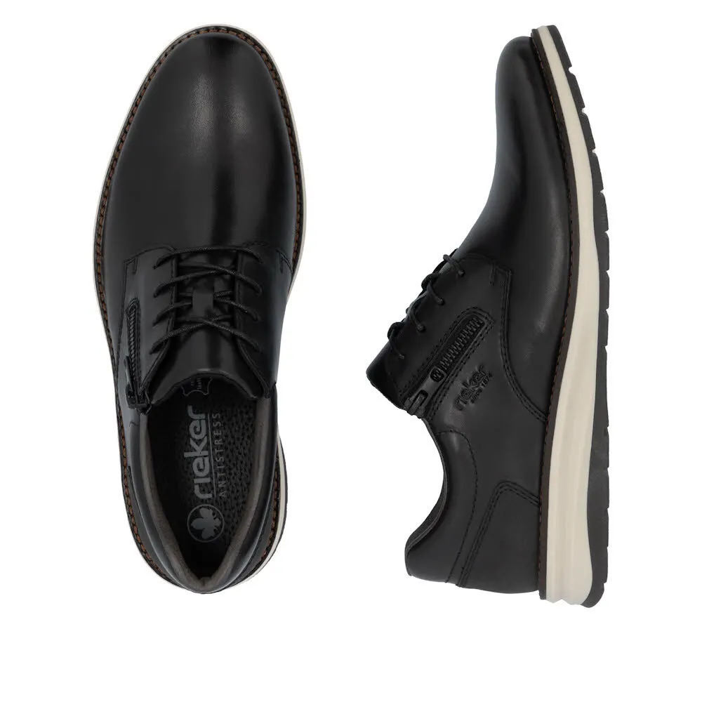 Rieker HWK Herren Halbschuhe Schnürschuhe schwarz