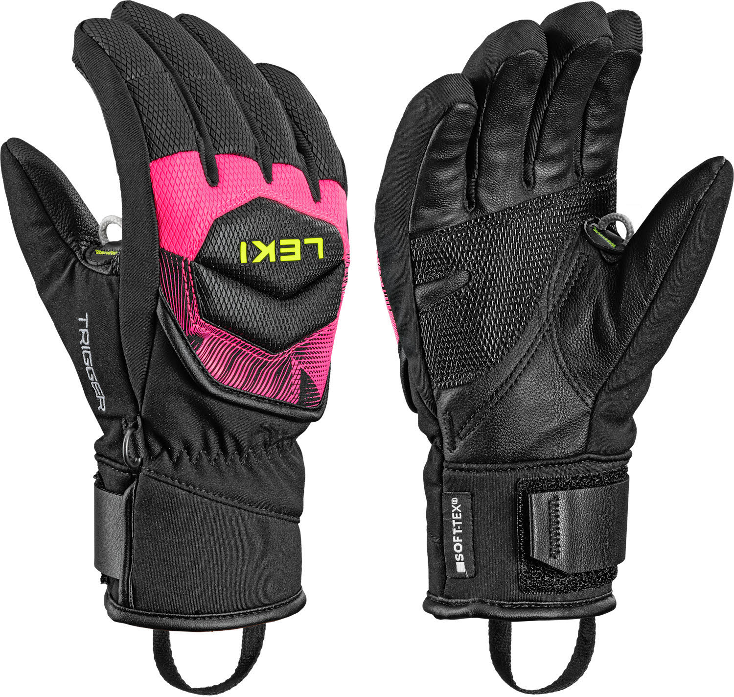 Leki WCR Core TR Junior Kinder Skihandschuhe Fingerlinge schwarz/pink