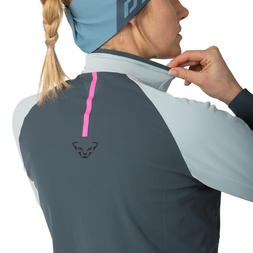 Dynafit Alpine Longsleeve Half Zip Tee Damen Longsleeve Laufshirt blau