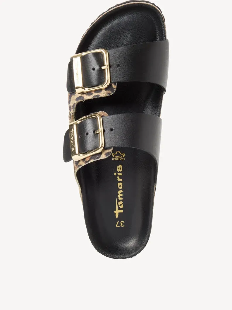 Tamaris Pantolette Damen BLACK/LEOPARD