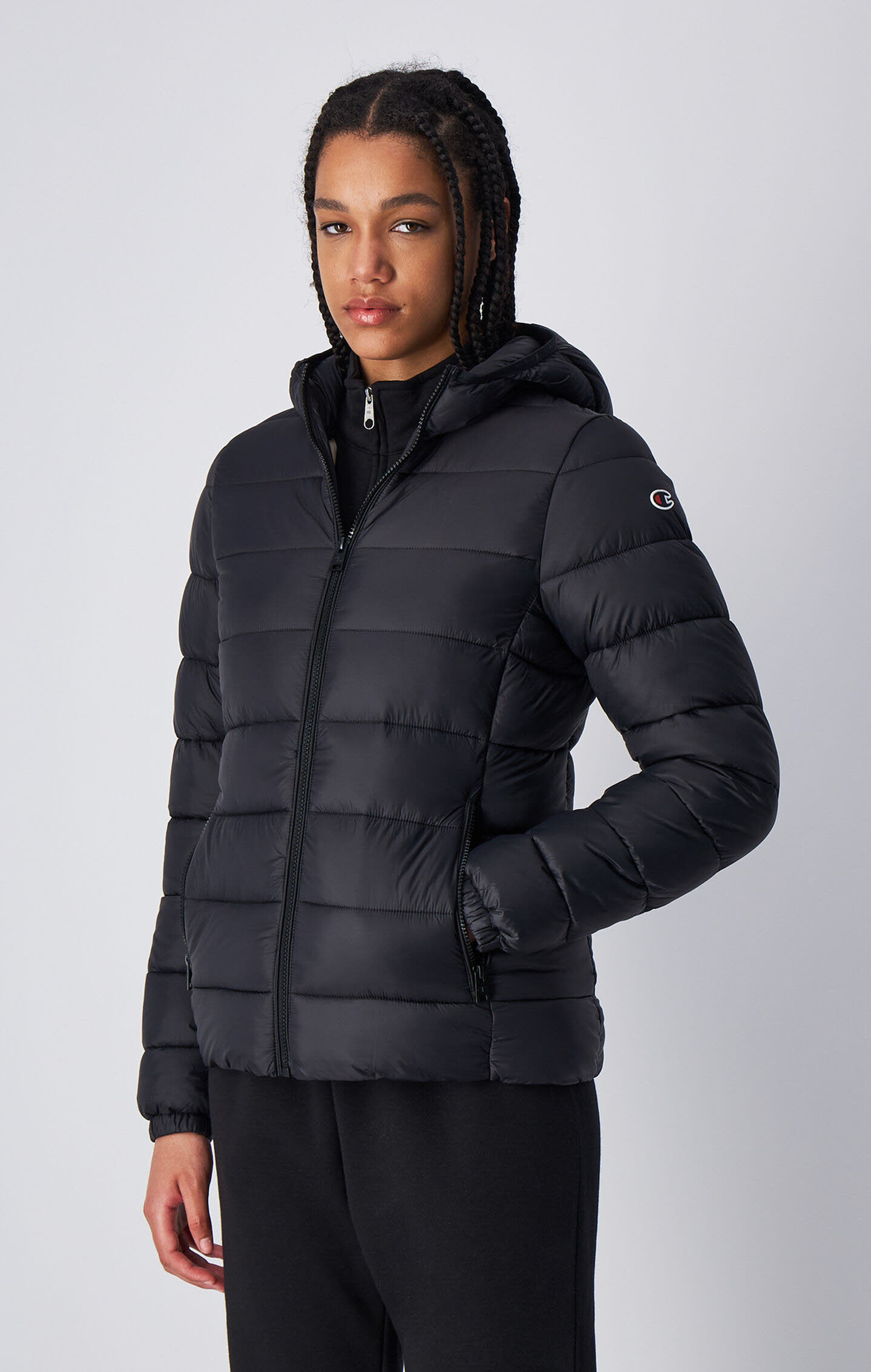 Champion Kapuzenjacke Daunenjacke Damen schwarz