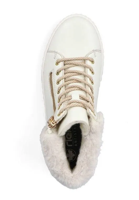 Rieker Damen Sneaker High Stiefel weiß