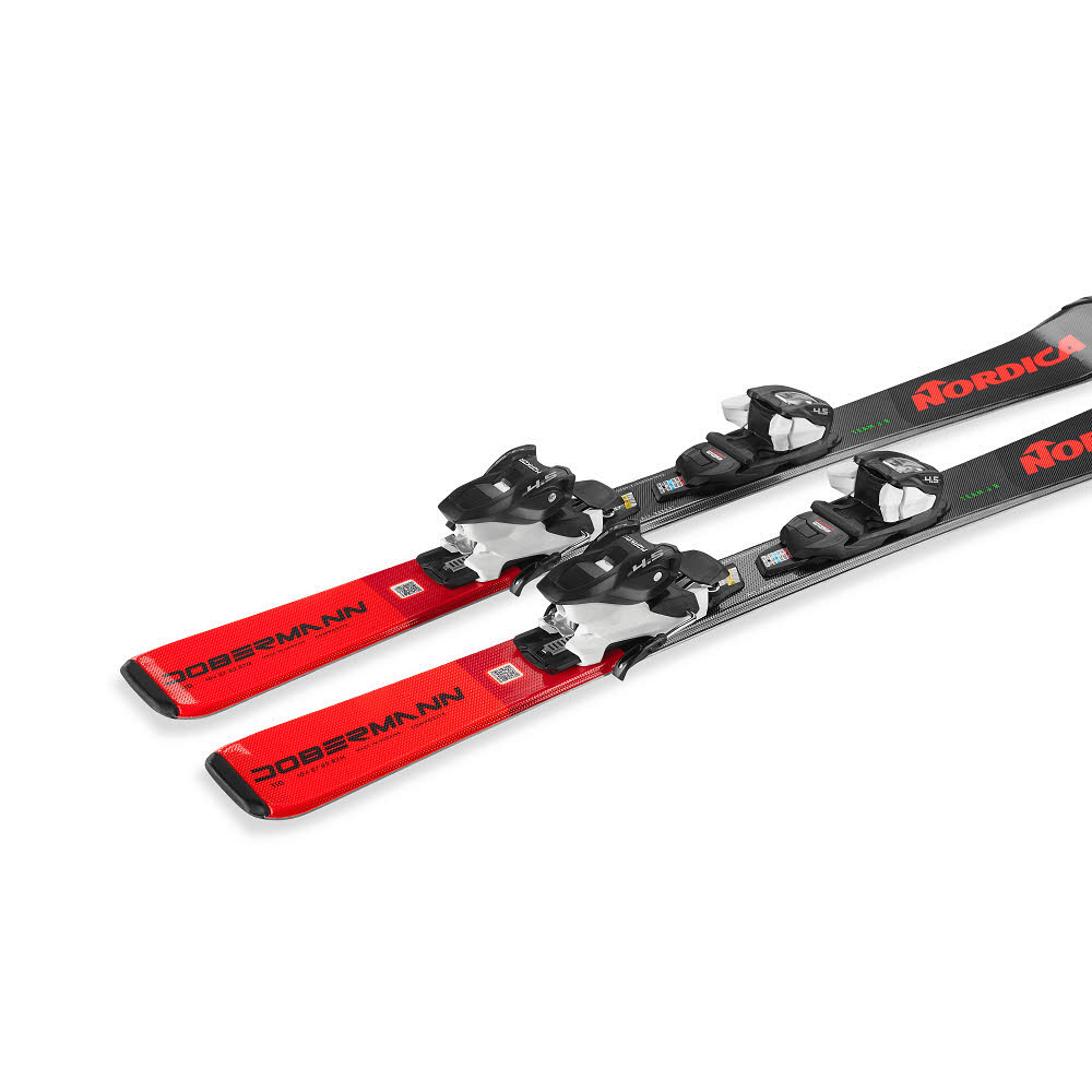 Nordica Team J R Fdt (100-140) + F4.5 FDT Kinder Ski Allmountain 24/24 schwarz/rot