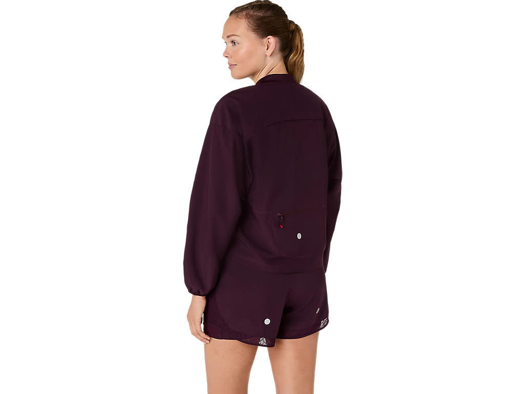Asics NAGINO RUN ADJUSTABLE JACKET Damen Laufjacke Sportjacke lila