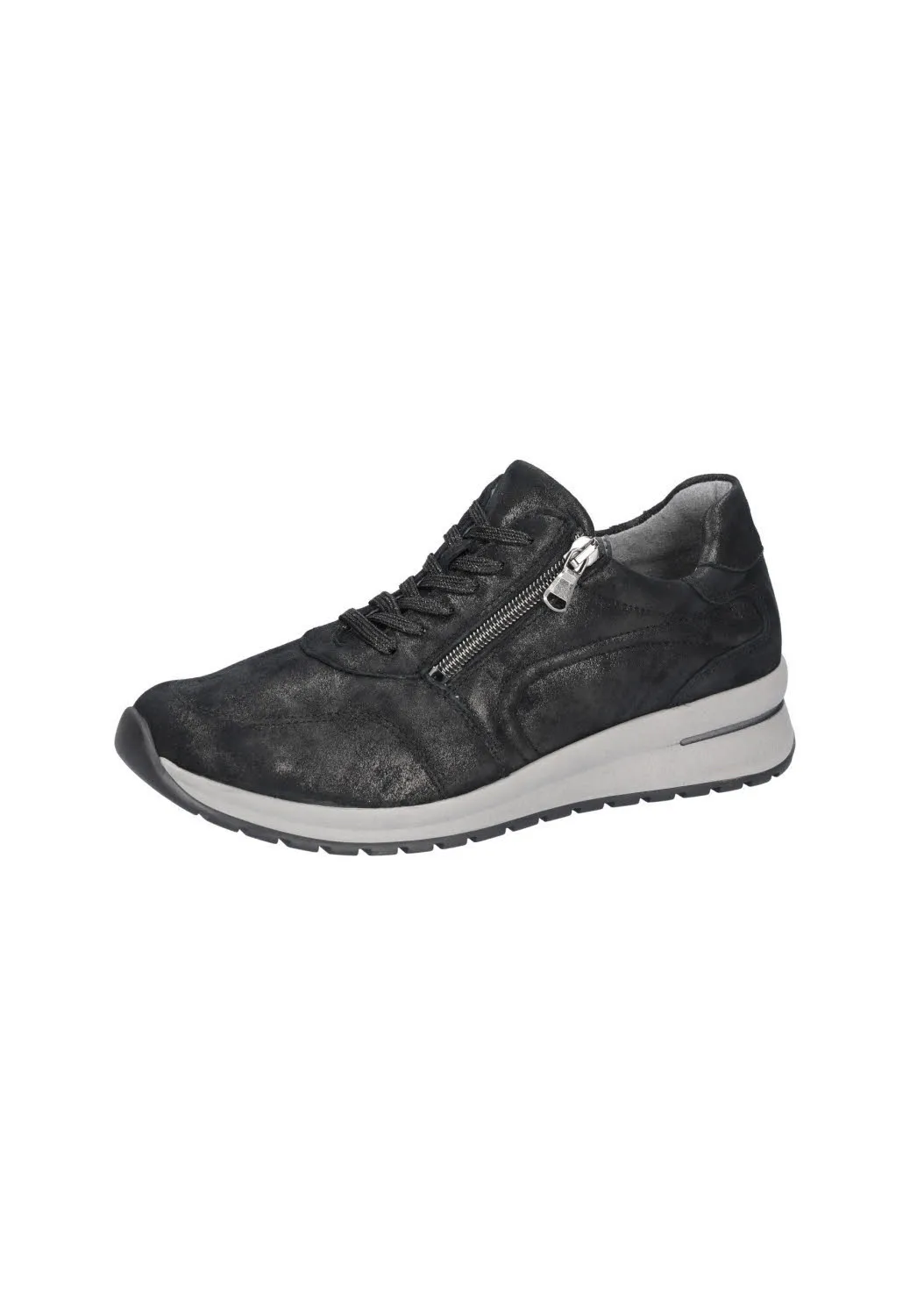 Waldläufer H-Inessa Herren Sneaker Low modisch Halbschuhe schwarz