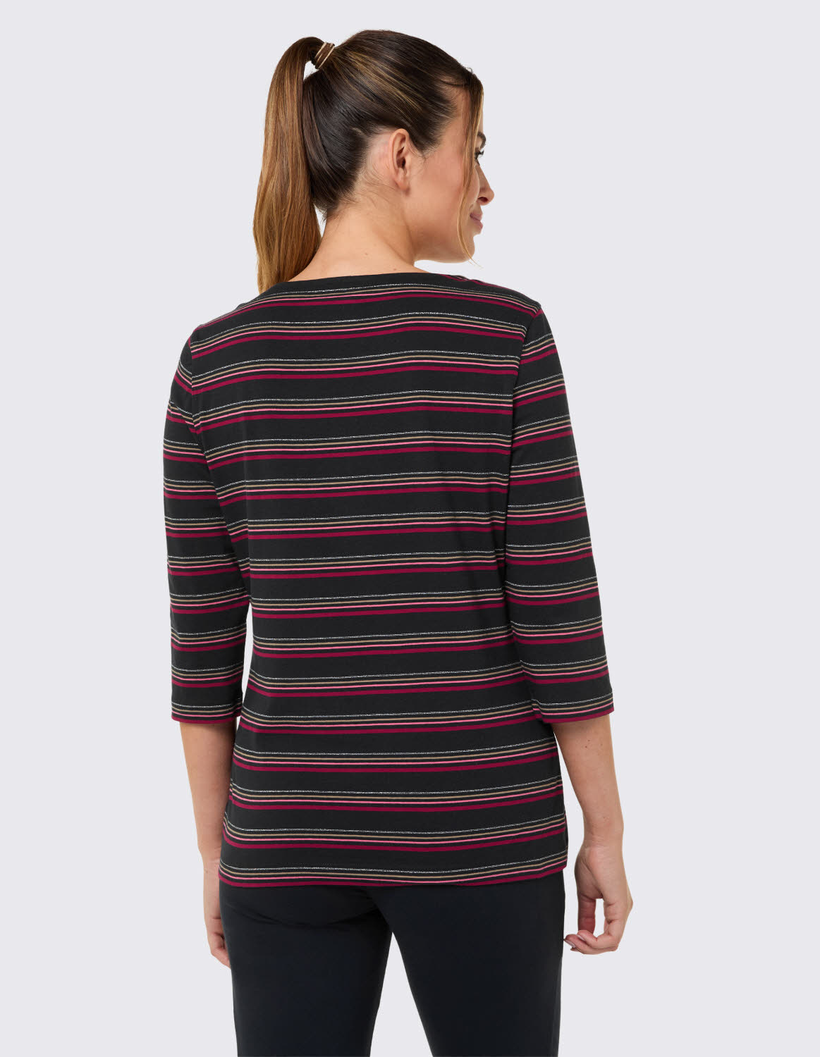 VENICE BEACH DA GINA 3/4 Arm Shirt Damen shirt langarm schwarrz/motley stripes