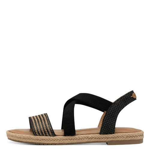 Tamaris Damen Sandale flach schwarz