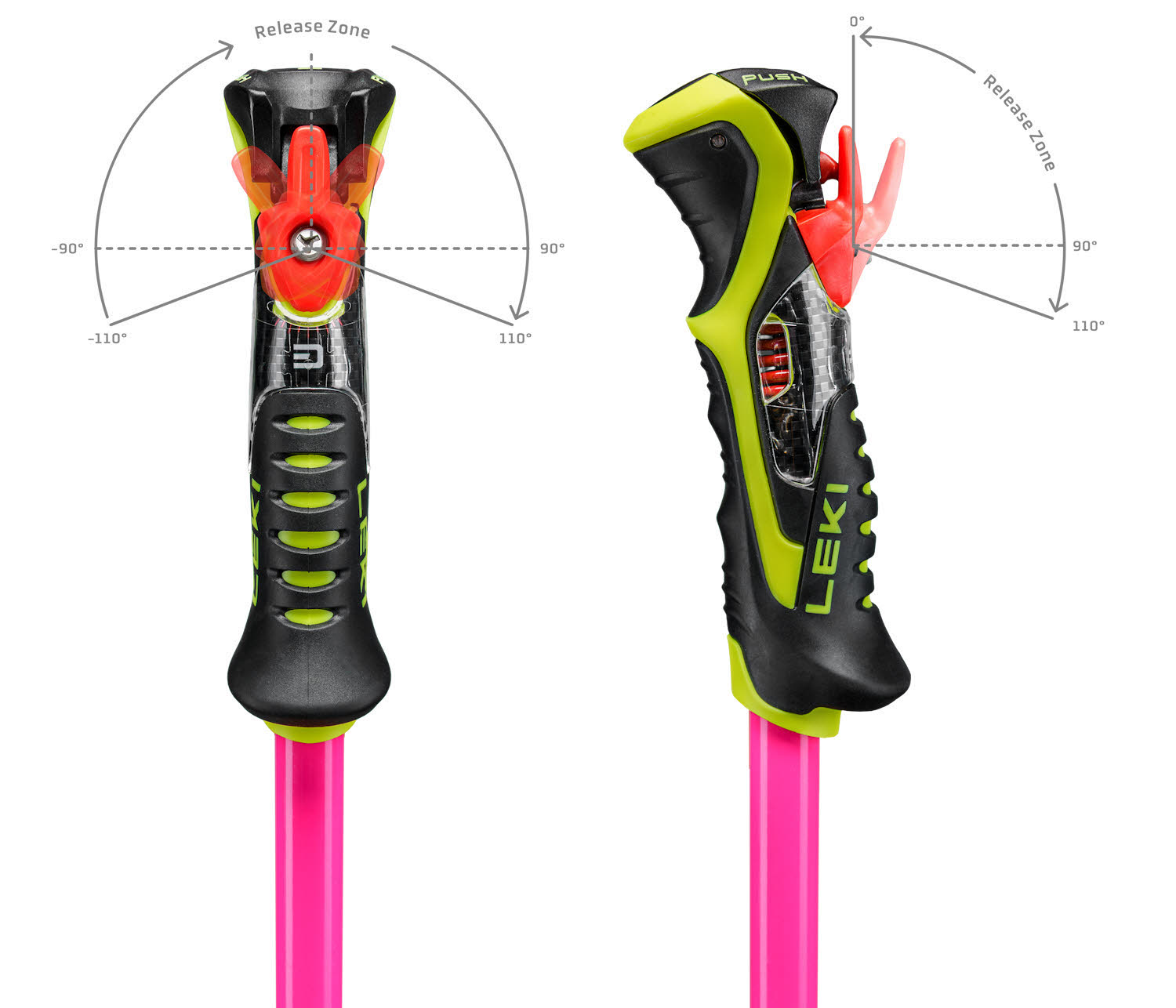 Leki Venom SL TR Unisex Skistöcke Ski Poles pink/orange