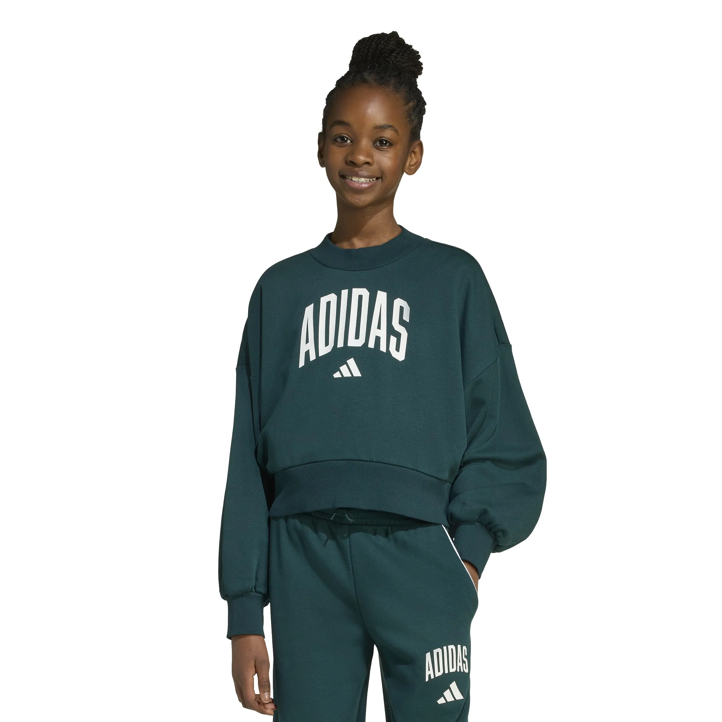 adidas Future Icons bauchfreies Mädchen Sweatshirt blau