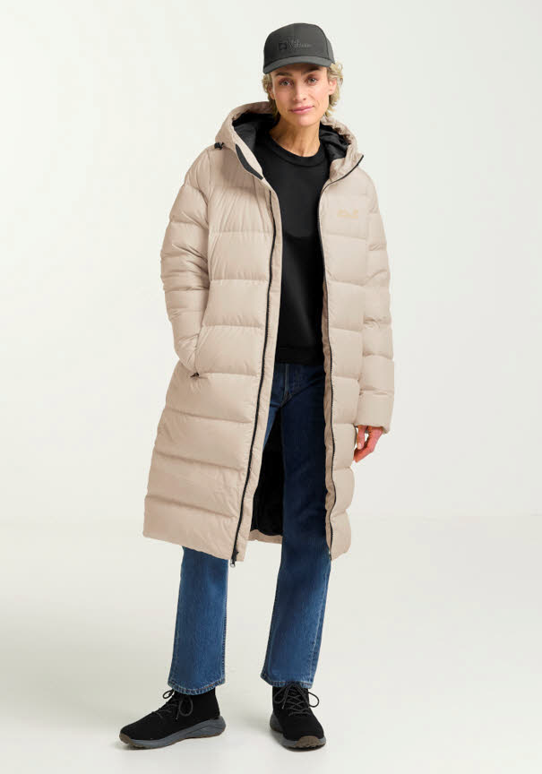 Jack Wolfskin FROZEN PALACE COA RDS Damen Daunenmantel oyster