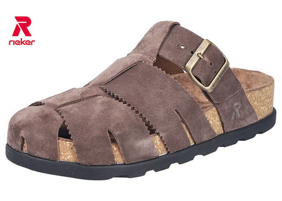 Rieker FSK Damen Sandaletten Pantoletten Hausschuhe braun