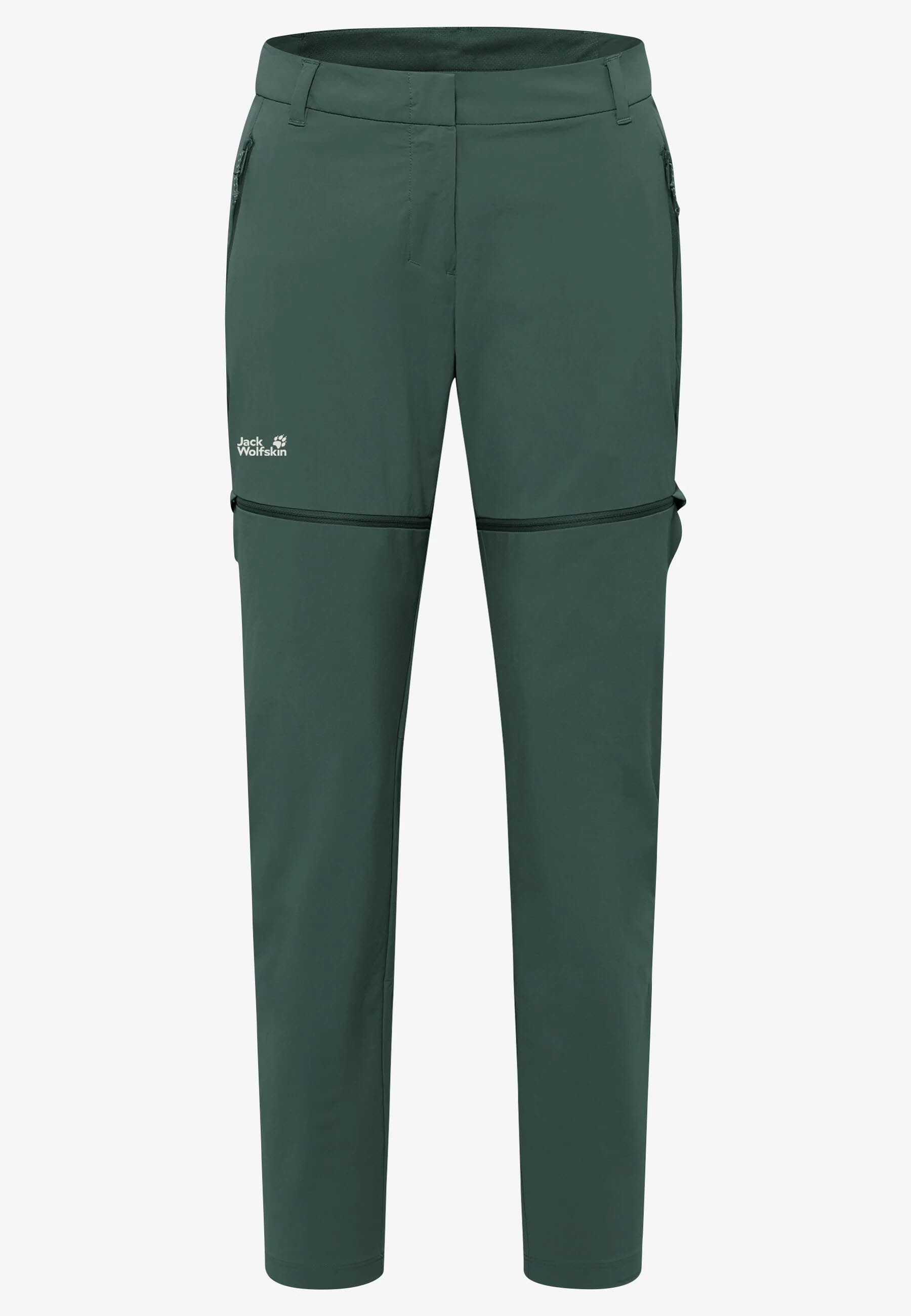 Jack Wolfskin Hikeout Zip Off Pants Damen Wanderhose mit UV-Schutz grün