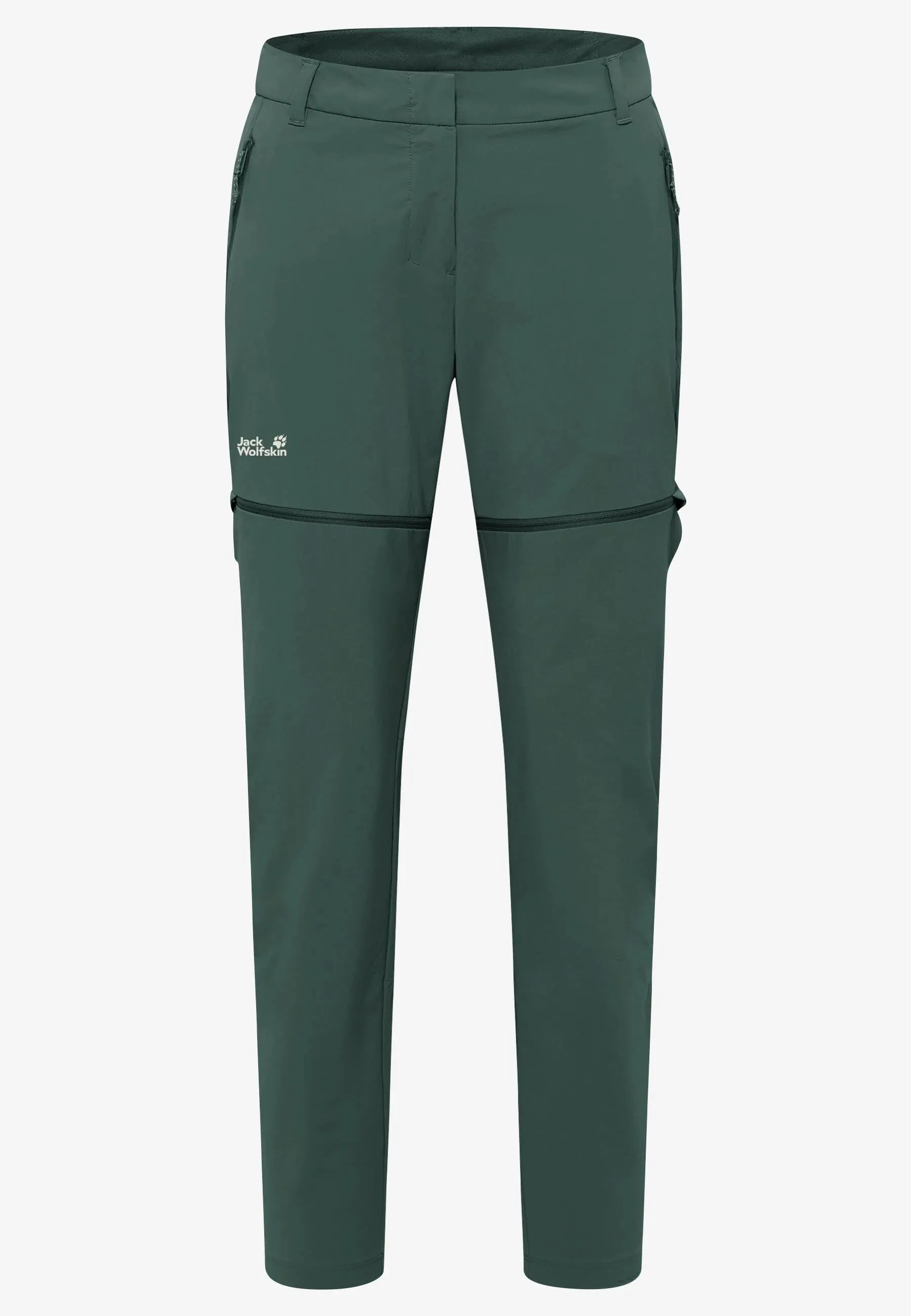 Jack Wolfskin Hikeout Zip Off Pants Damen Wanderhose mit UV-Schutz grün