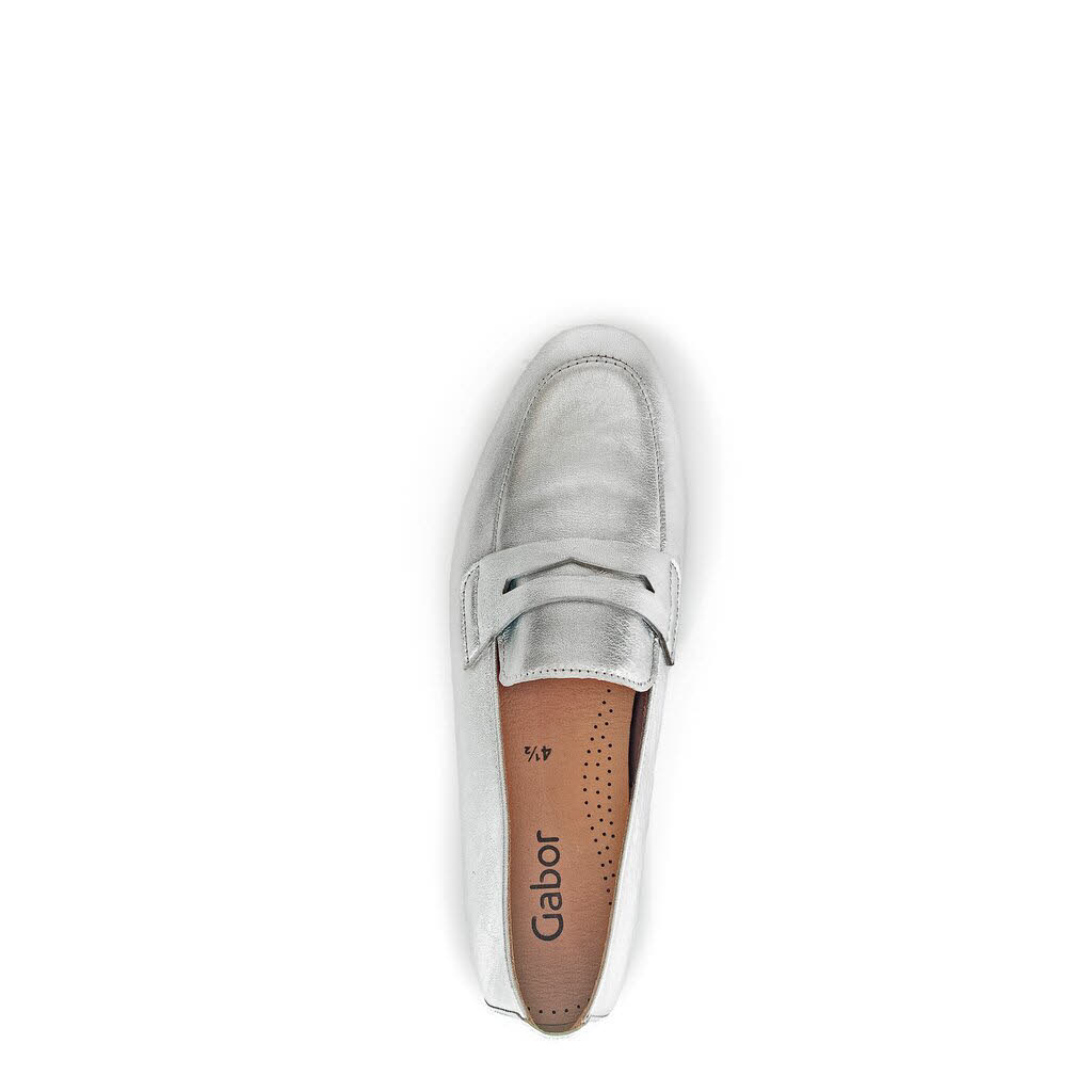 Gabor Damen Halbschuhe Slipper silber