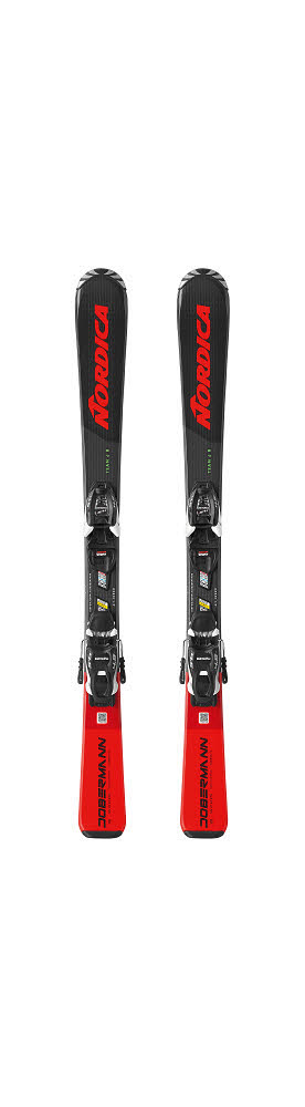 Nordica Team J R Fdt (110-150) + F7.0 FDT Kinder Ski Allmountain 24/24 schwarz/rot