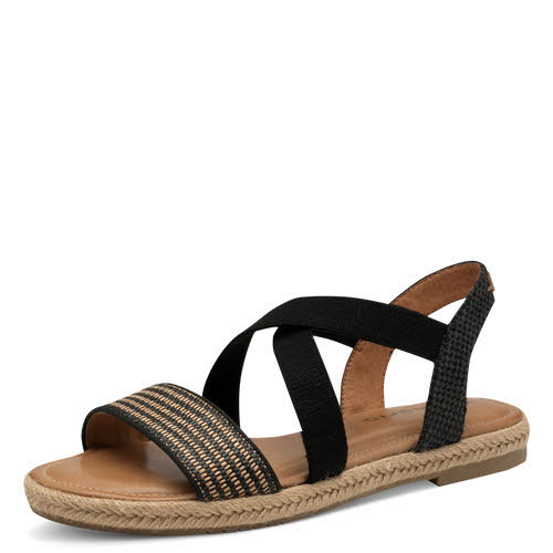Tamaris Damen Sandale flach schwarz