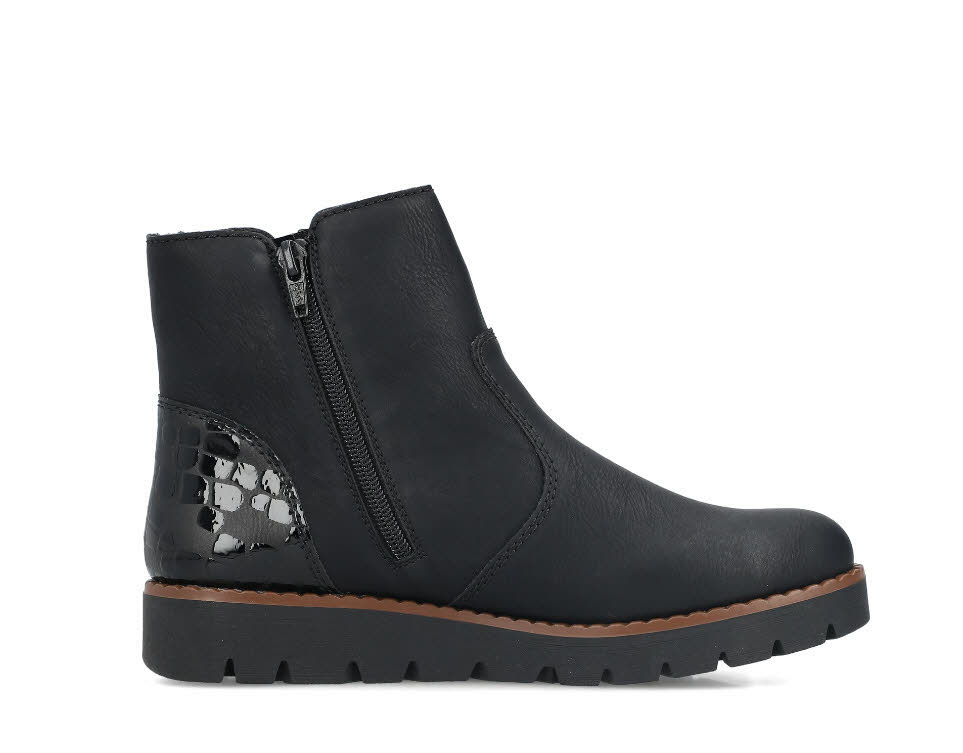 Rieker Damen Stiefeletten Slipper Kurzstiefel urbanschwarz