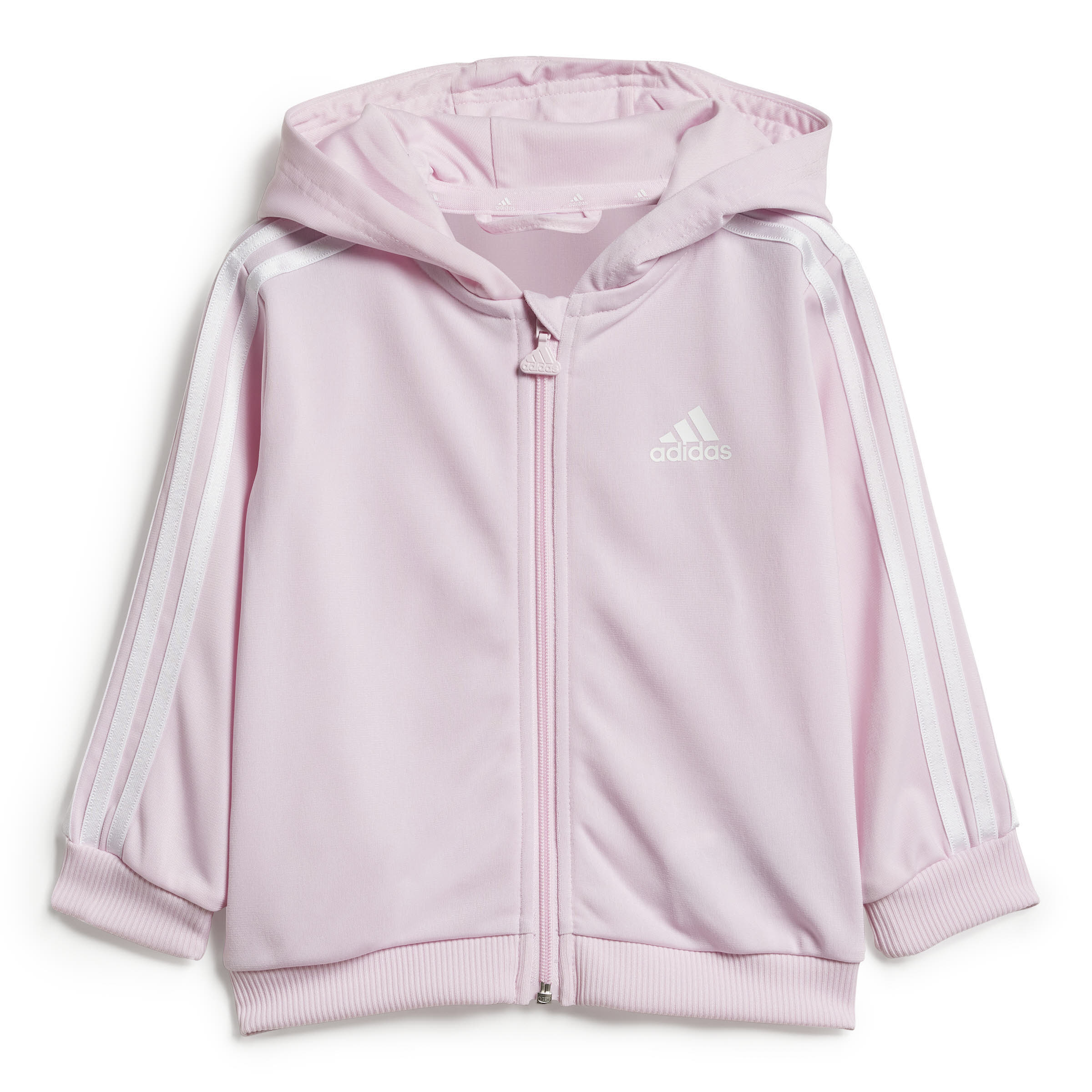adidas Essentials Shiny Hooded Trainingsanzug Jogginganzug Kinder Mädchen rosa dunkelblau