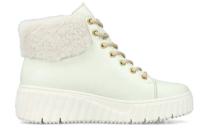 Rieker Damen Sneaker High Stiefel weiß