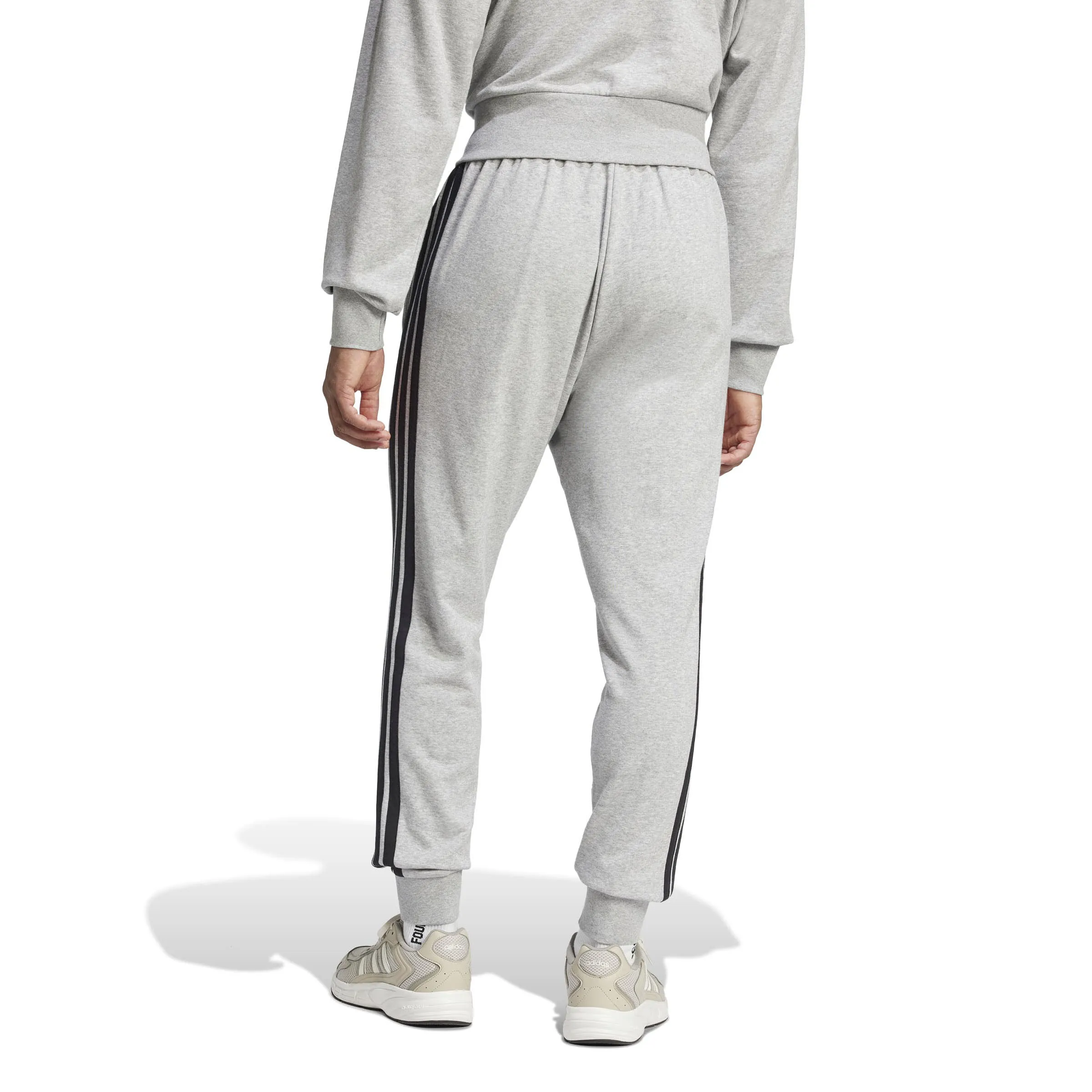adidas Essentials 3-Streifen French Terry Hose Jogginghose Herren grau