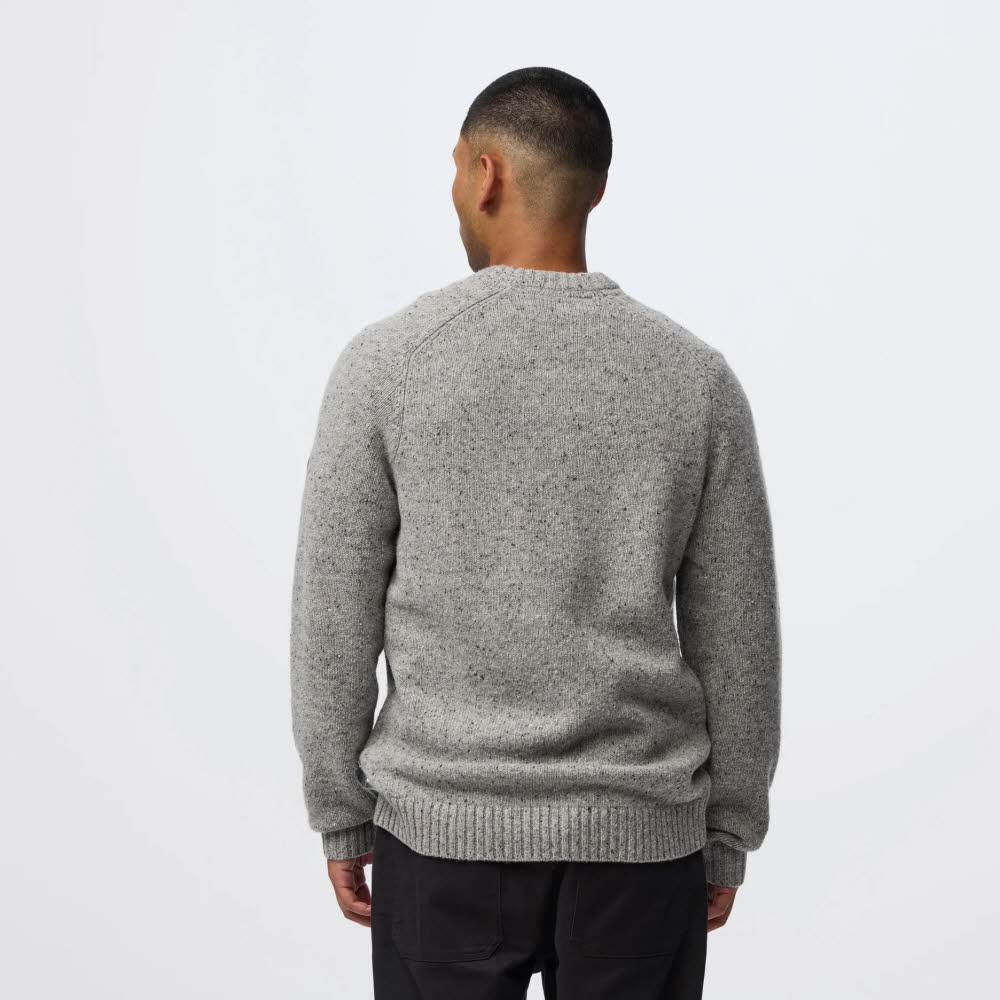Fjällräven Övik Neps Knit Sweater Herren Strickpullover Wollsweater Midlayer grau