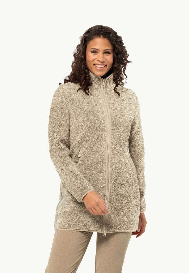Jack Wolfskin High Curl Coat W Fleecemantel Damen beige