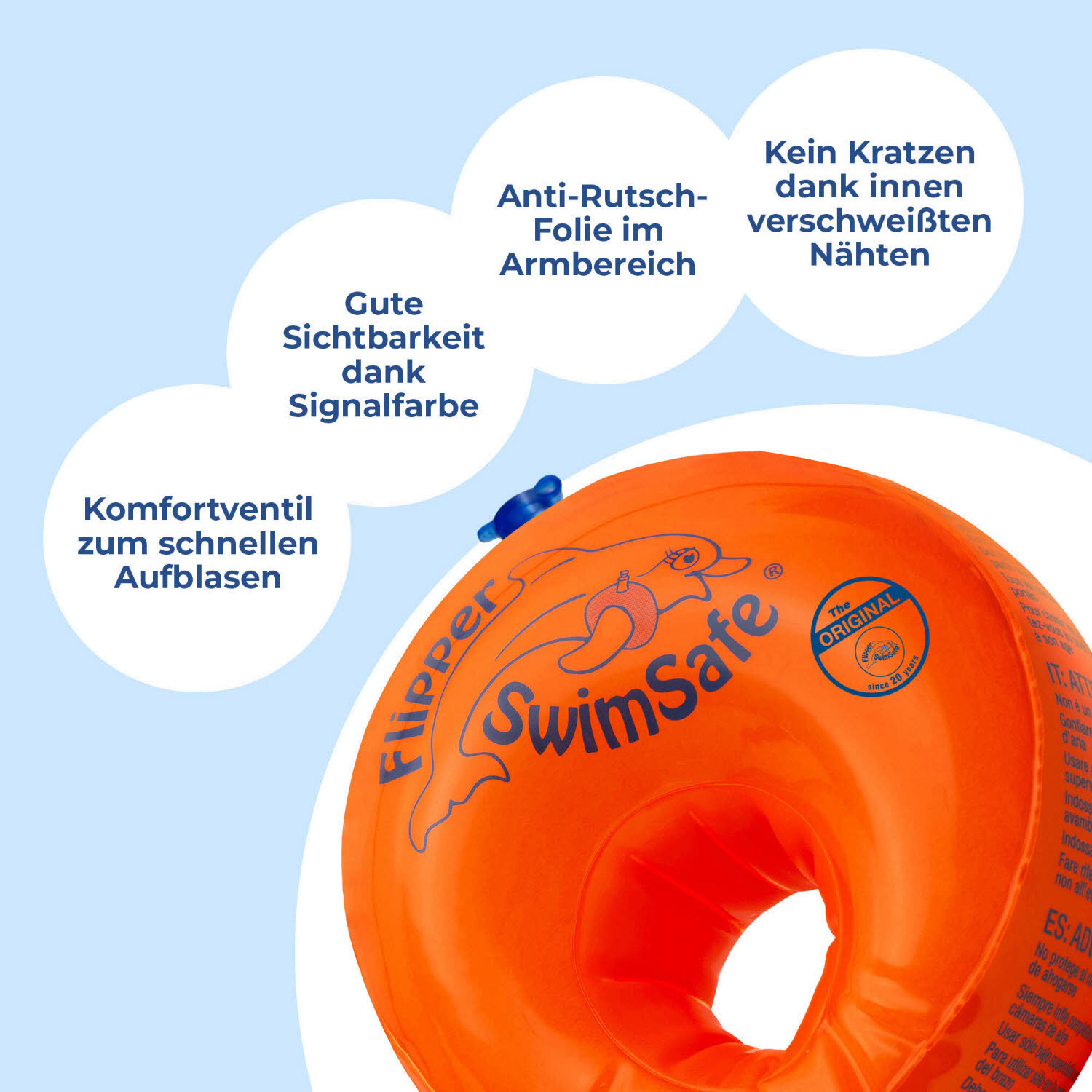 Flipper SwimSafe Kinder Schwimmhilfen Schwimmflügel orange