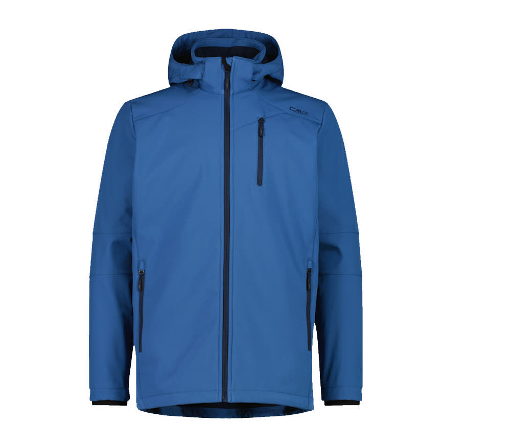 CMP MAN JACKET ZIP HOOD Softshelljacke Herren blau