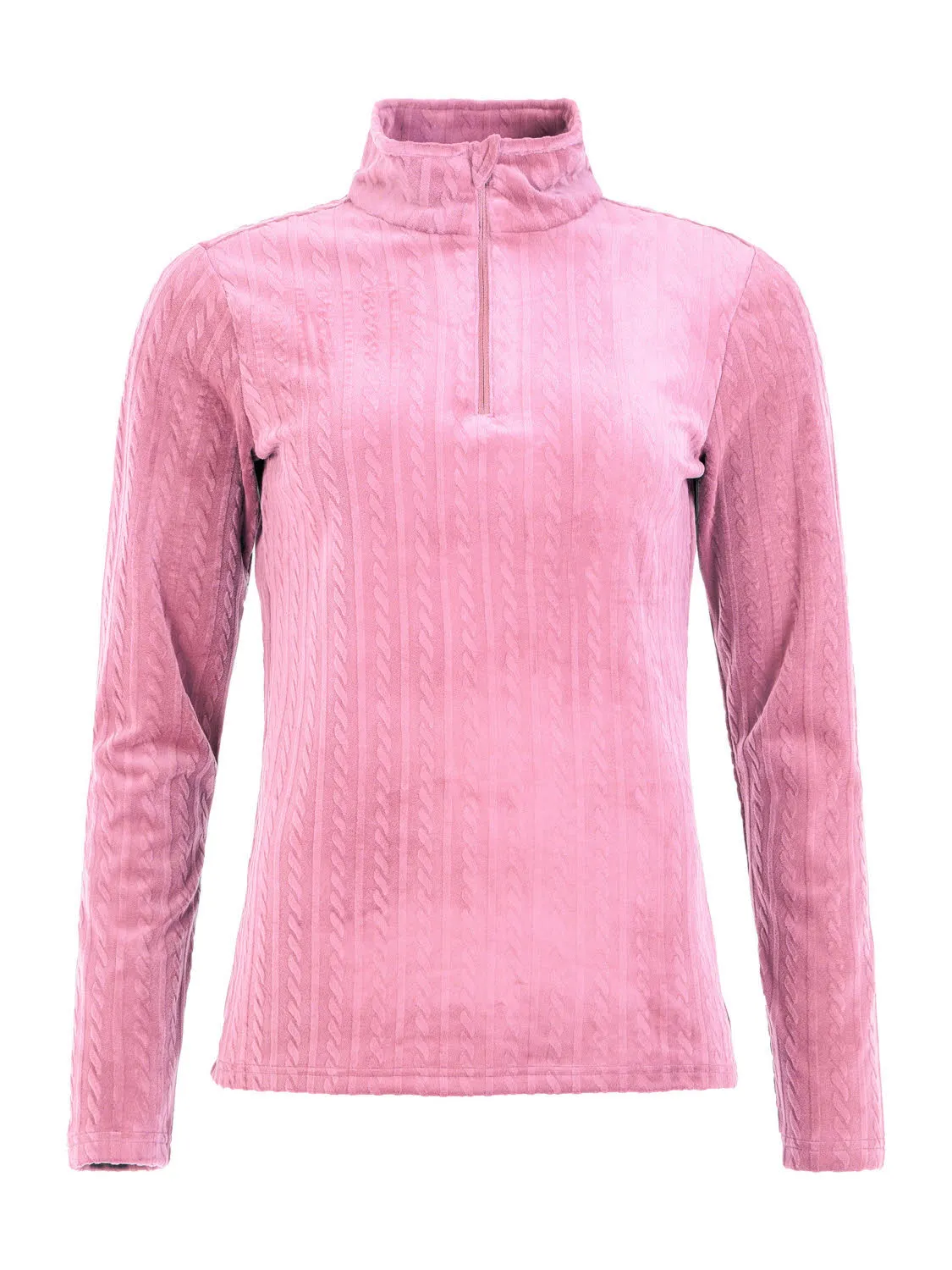 Protest PRTRefuzzy 1/4 zip active top Rollkragenpulli Damen rosa