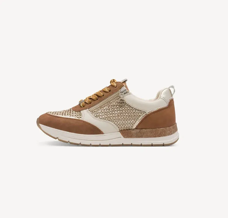 Tamaris Damen Sneaker Halbschuh braun beige