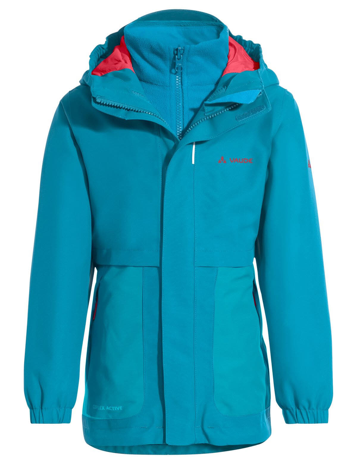 Vaude Campfire 3in1 Mädchen Doppeljacke Langarm Kapuze Alltag Freizeit Wintersport blau NEU