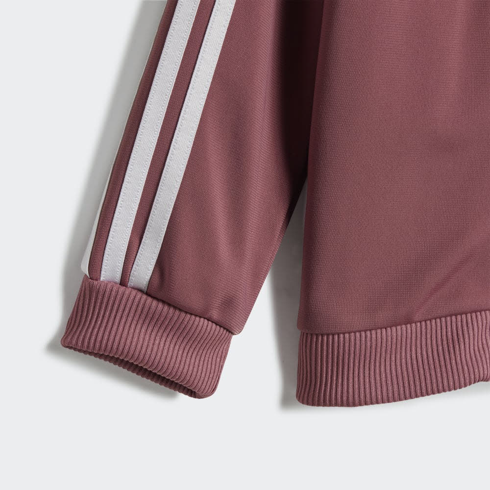adidas ESSENTIALS SHINY HOODED Kinder Trainingsanzug Jogginganzug rot