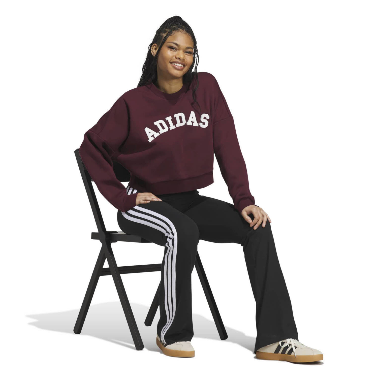 adidas Chenille Logo Graphic Damen Sweatshirt Pullover rot