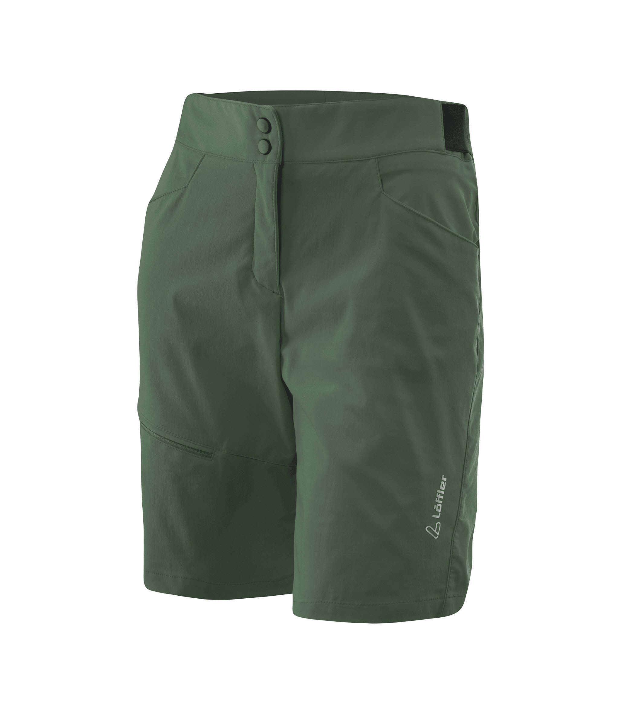 Löffler BIKE SHORTS COMFORT-E CSL Radsport-Hose Rad-Shorts Damen dunkelgrün