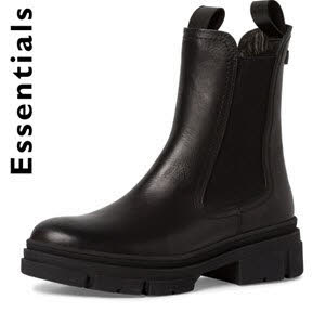 Tamaris Damen Stiefelette Chelsea Boot Leder schwarz