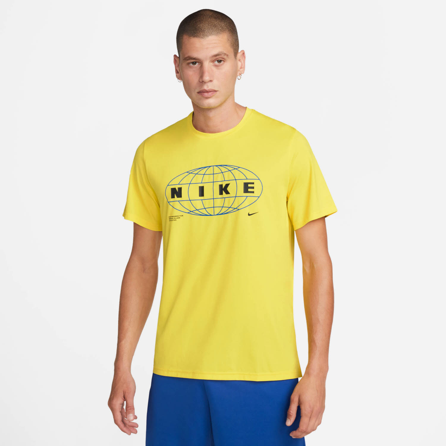 Nike M NP DF HPR DRY TOP SS GFX 1 Herren Freizeitshirt Sportshirt T-Shirt gelb NEU