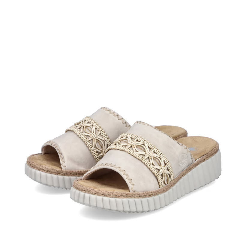 Rieker Damen Pantolette Sandale beige