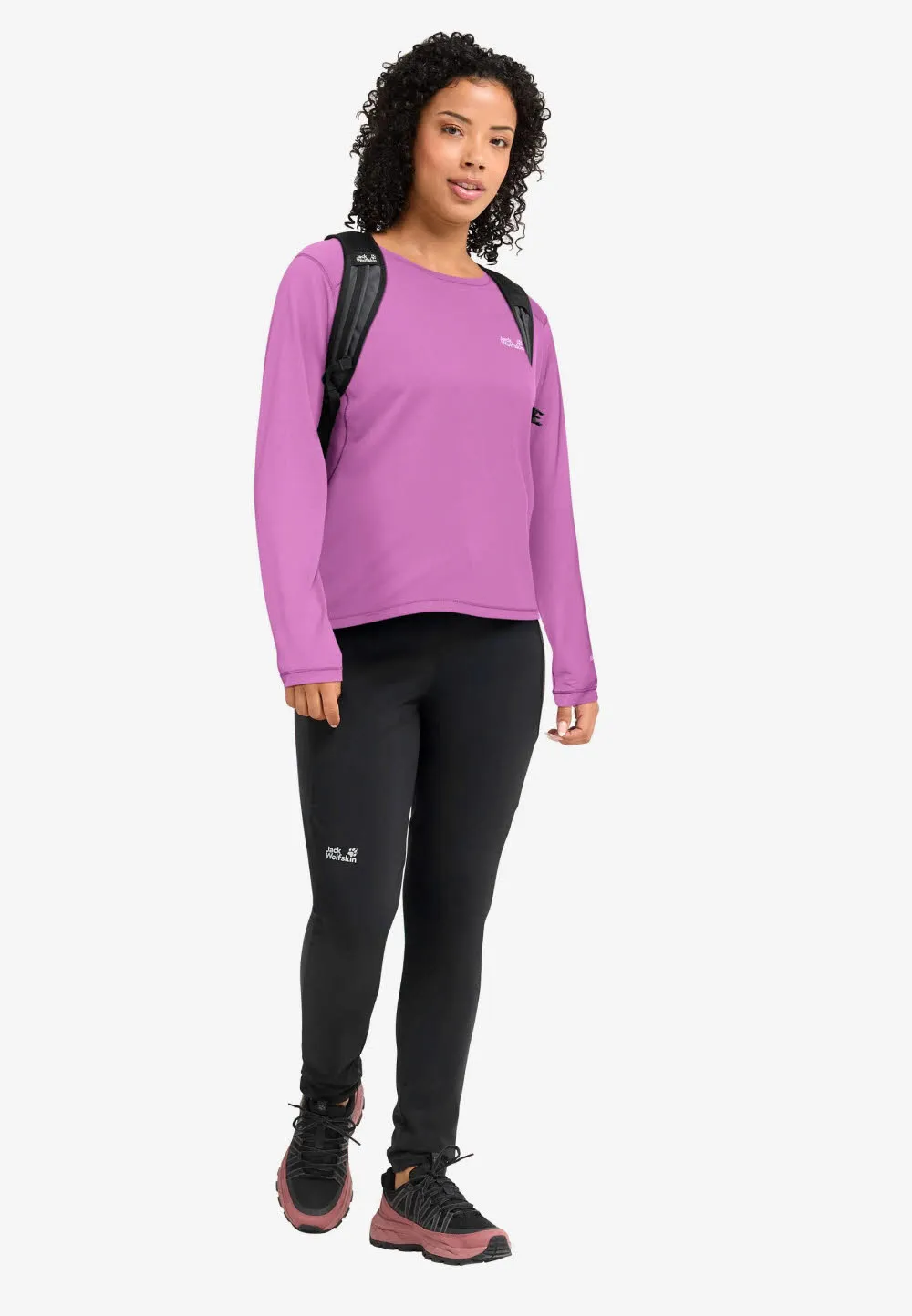 Jack Wolfskin PRELIGHT SUNCOOL LS Damen Sweatshirt mit UV-Schutz pink