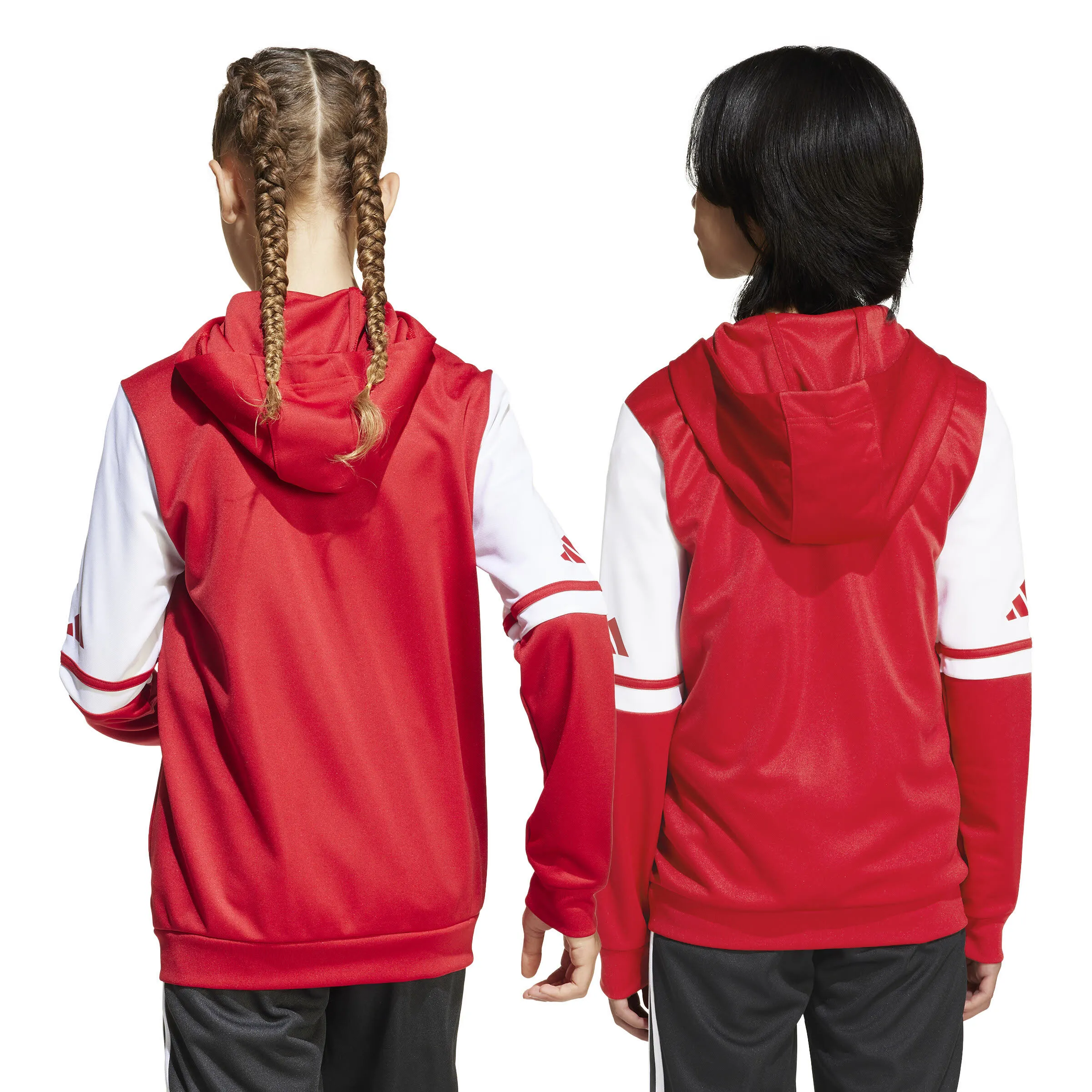 adidas Squadra 25 Kids Kapuzenjacke Trainingsjacke Kinder rot weiß