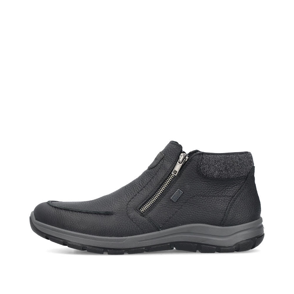 Rieker Kurzstiefel Herren Freizeitstiefel Slipper gefüttert schwarz