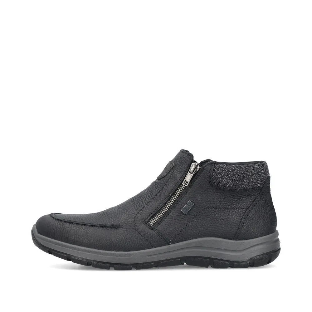 Rieker Kurzstiefel Herren Freizeitstiefel Slipper gefüttert schwarz