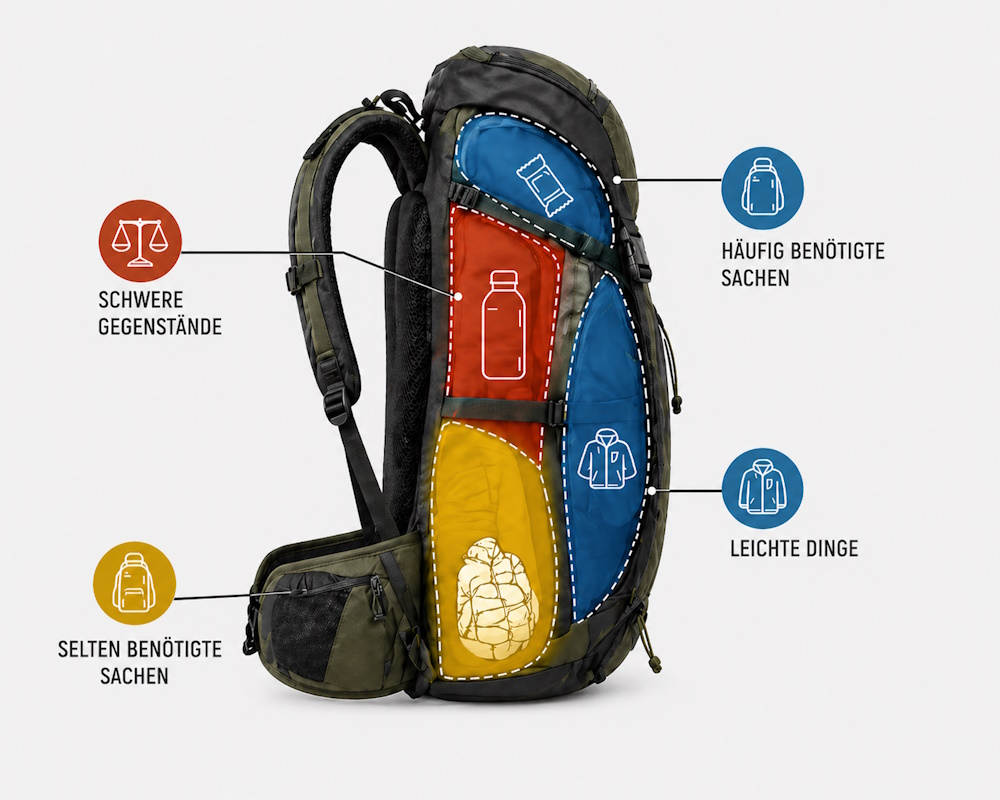 Rucksack richtig packen