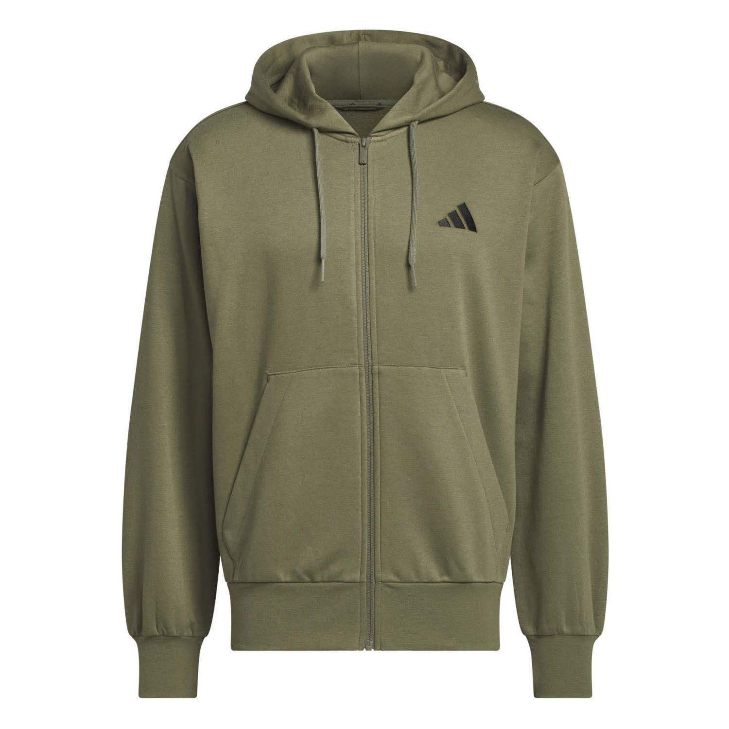 adidas Feelcozy Fleece Full-Zip Herren Kapuzenjacke Trainingsjacke grün