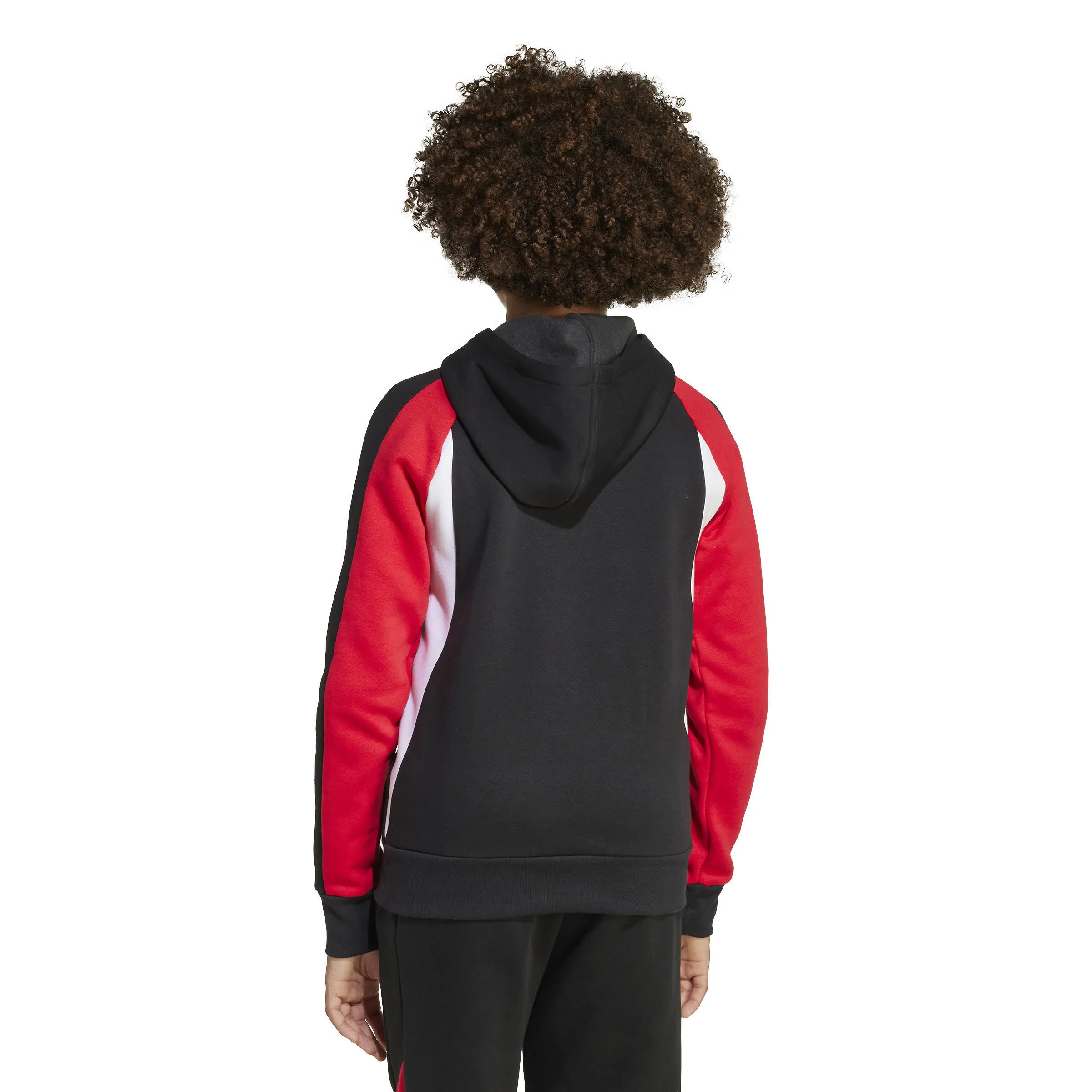 adidas Seasonal Essentials Colorblock Kinder Hoodie schwarz/rot