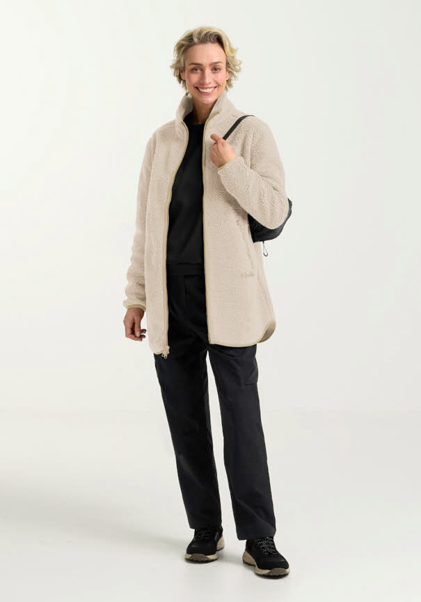 Jack Wolfskin HIGH CURL COAT Fleecemantel Damen grau
