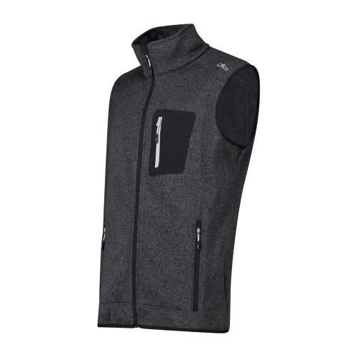 CMP HE VEST Herren Fleeceweste ärmellos Midlayer Outdoorweste grau NEU