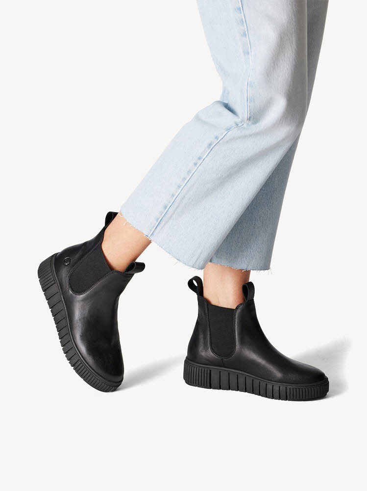 Tamaris Leder Chelsea Boot Damen Stiefel Stiefeletten schwarz