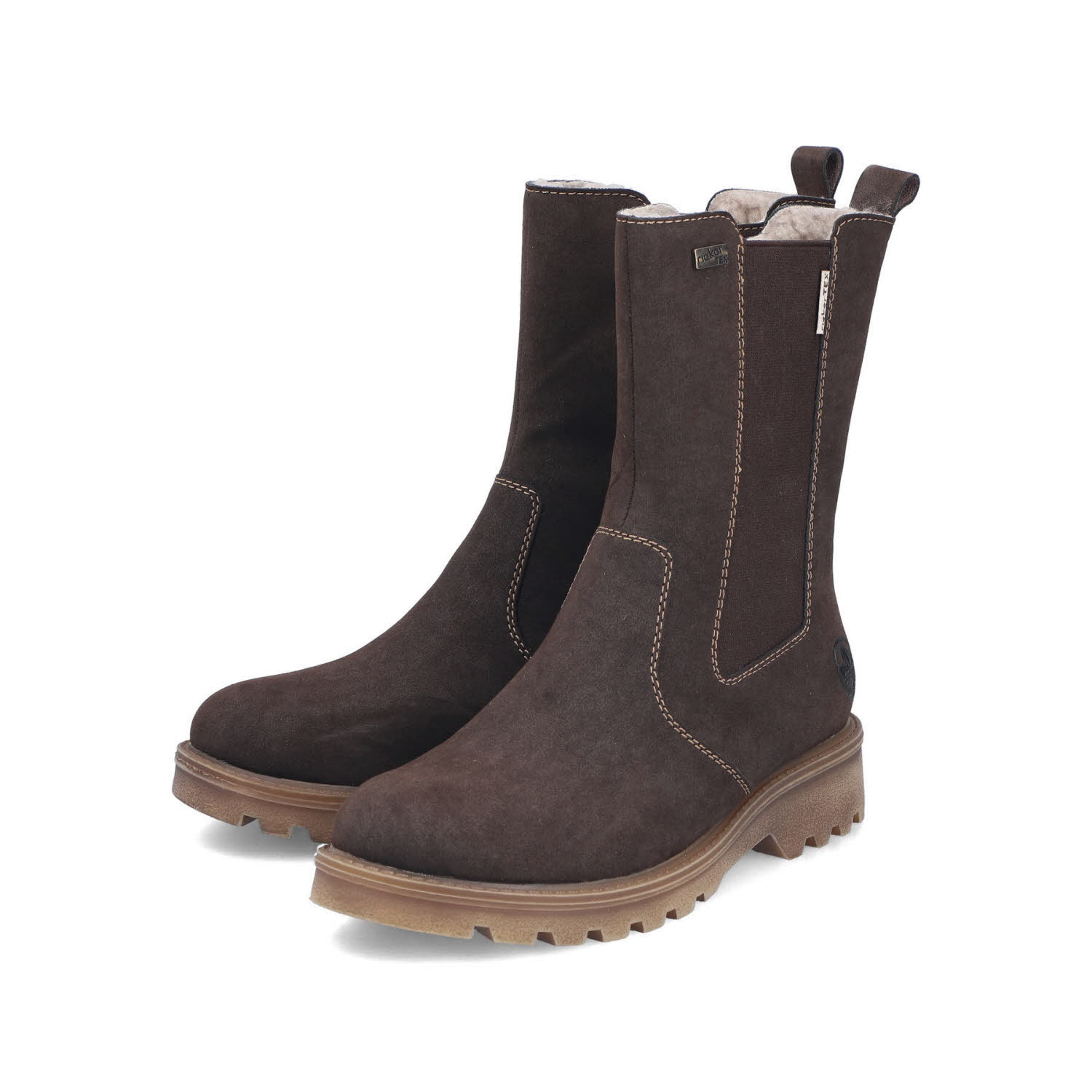 Rieker Chelsea Boots Damen Winterstiefel Modestiefel braun