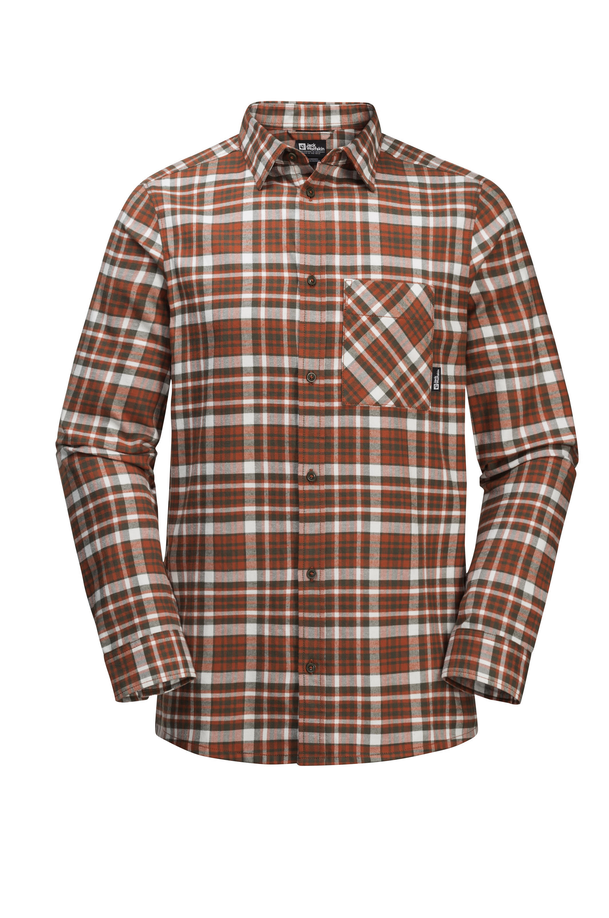 Jack Wolfskin Bergweg Shirt Herren Hemd Flanellhemd rot