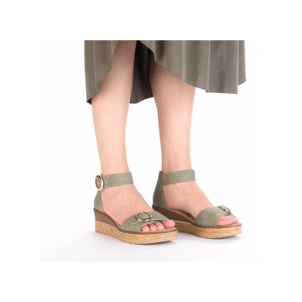 Rieker FSK Damen Keilsandaletten Sandalen hellgrün